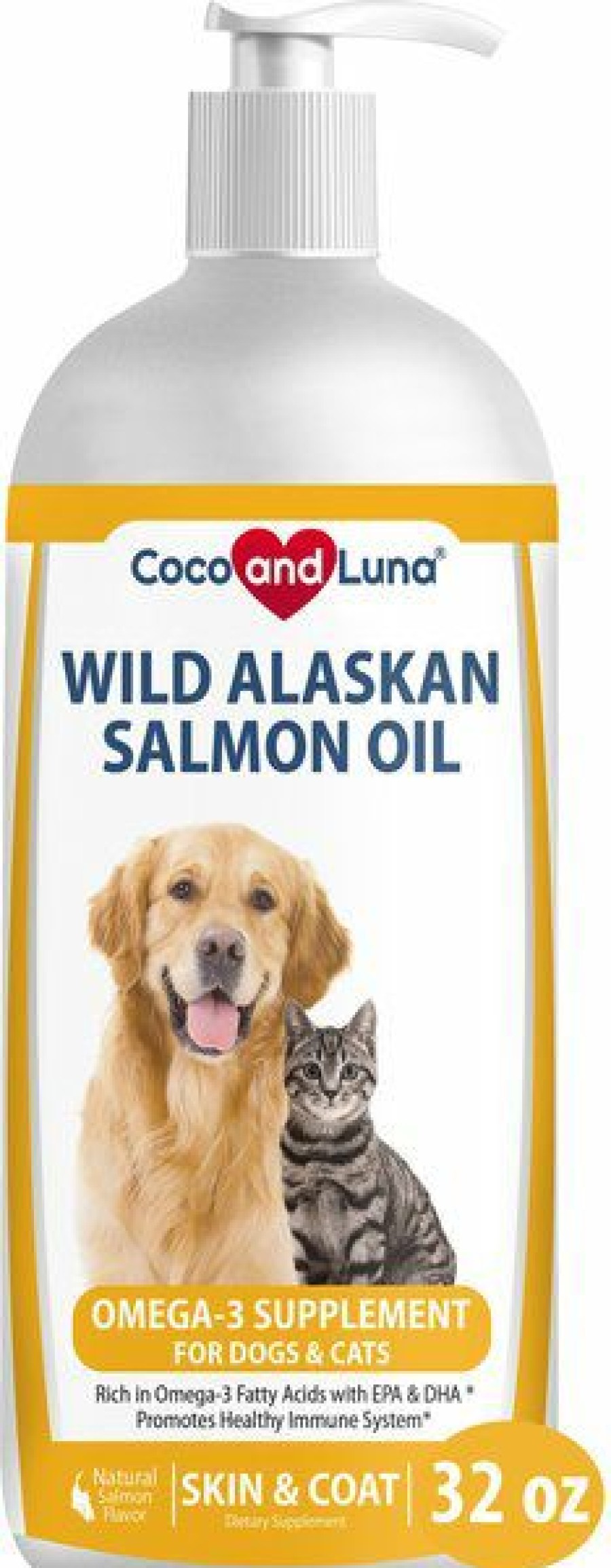 Cat Vitamins & Supplements * | Store Coco And Luna Coco & Luna Wild Alaskan Salmon Oil Omega 3 Supplement For Dog & Cat