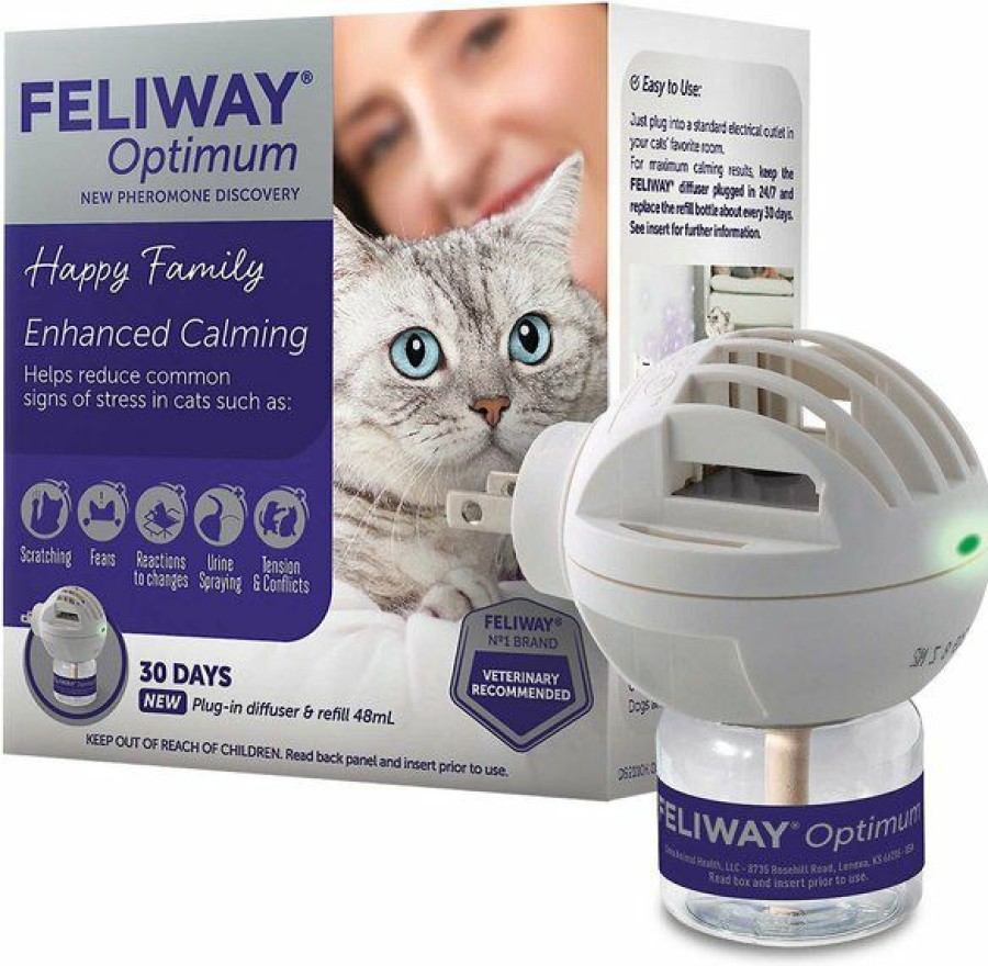 Cat Healthcare * | Shop Bundle: Feliway Optimum Enhanced Calming 30 Day Diffuser For Cats + Frisco Multi-Cat Unscented Clumping Clay Cat Litter, 40-Lb Bag