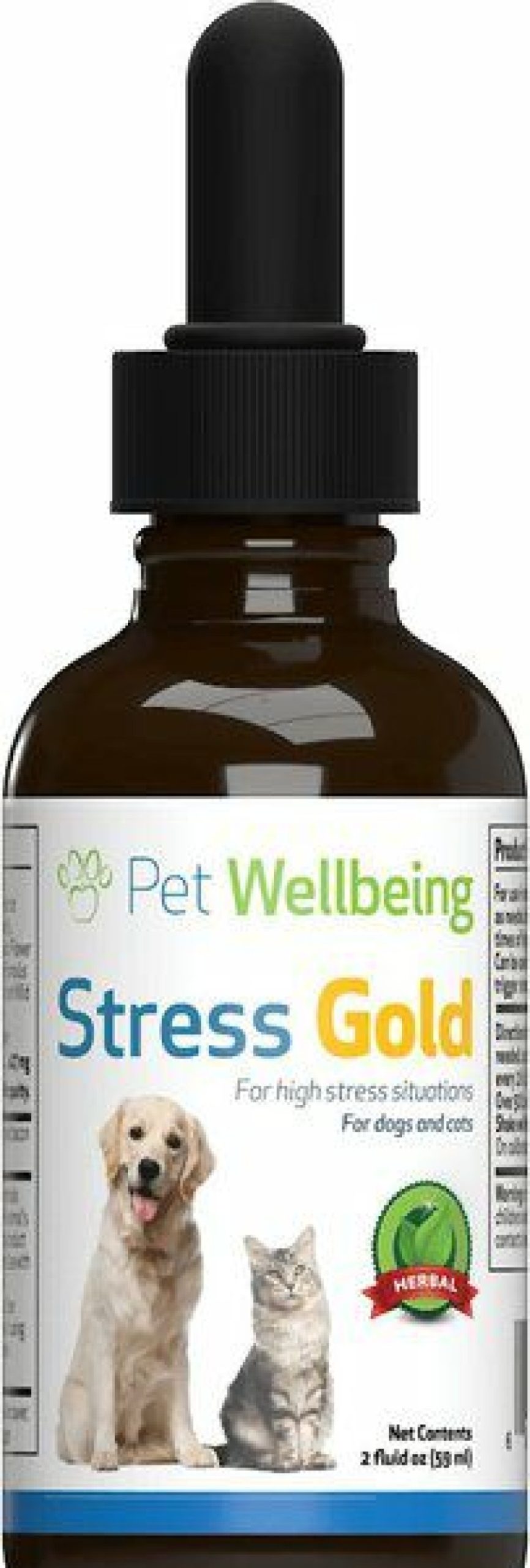 Cat Vitamins & Supplements * | Outlet Pet Wellbeing Stress Gold Bacon Flavored Liquid Calming Supplement For Dogs & Cats, 2-Oz Bottle