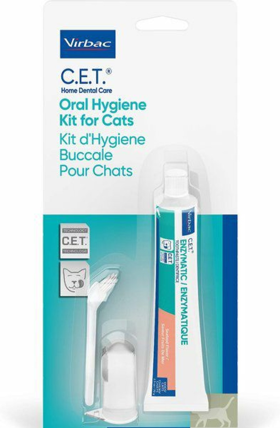 Cat Healthcare * | Outlet Virbac C.E.T. Enzymatic Oral Hygiene Seafood Flavor Cat Dental Kit