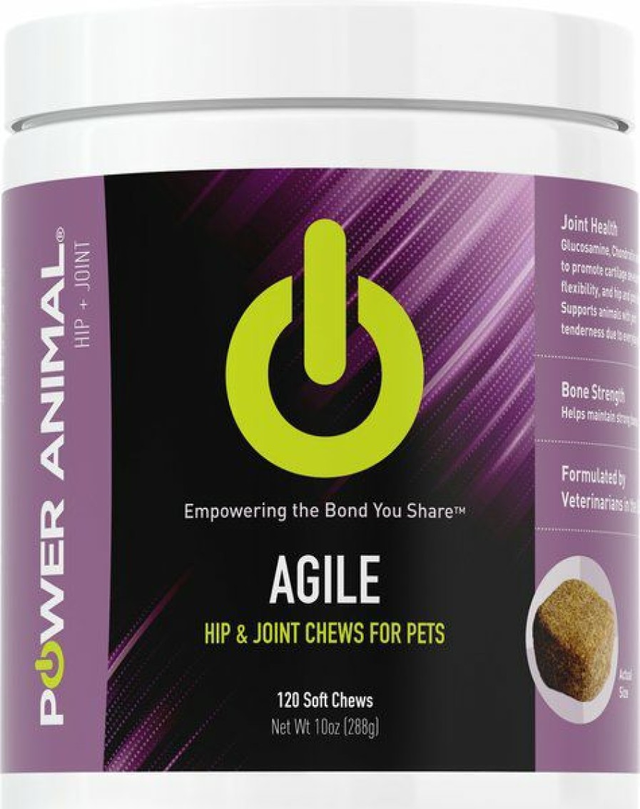 Cat Vitamins & Supplements * | Discount Power Animal Agile Hip & Joint Chews Dog & Cat Supplement, 120 Count