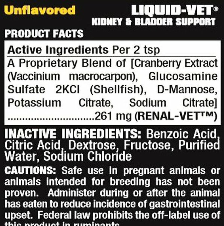 Cat Vitamins & Supplements * | Shop Liquid-Vet Kidney & Bladder Support Allergy-Friendly Unflavored Cat Supplement, 8-Oz Bottle