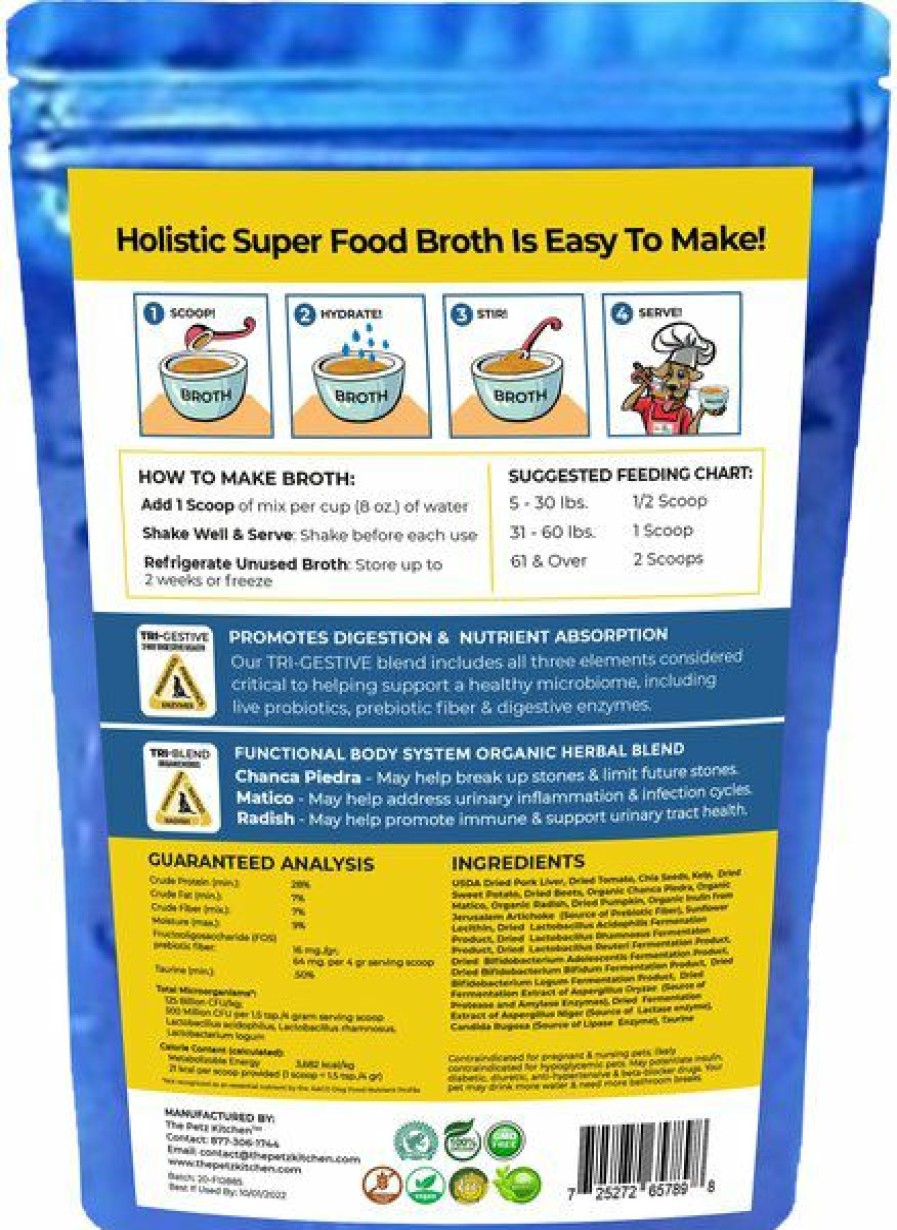 Cat Vitamins & Supplements * | Store The Petz Kitchen Holistic Super Food Broth Stone Breaker Support Pork Flavor Concentrate Powder Dog & Cat Supplement, 4.5-Oz Bag