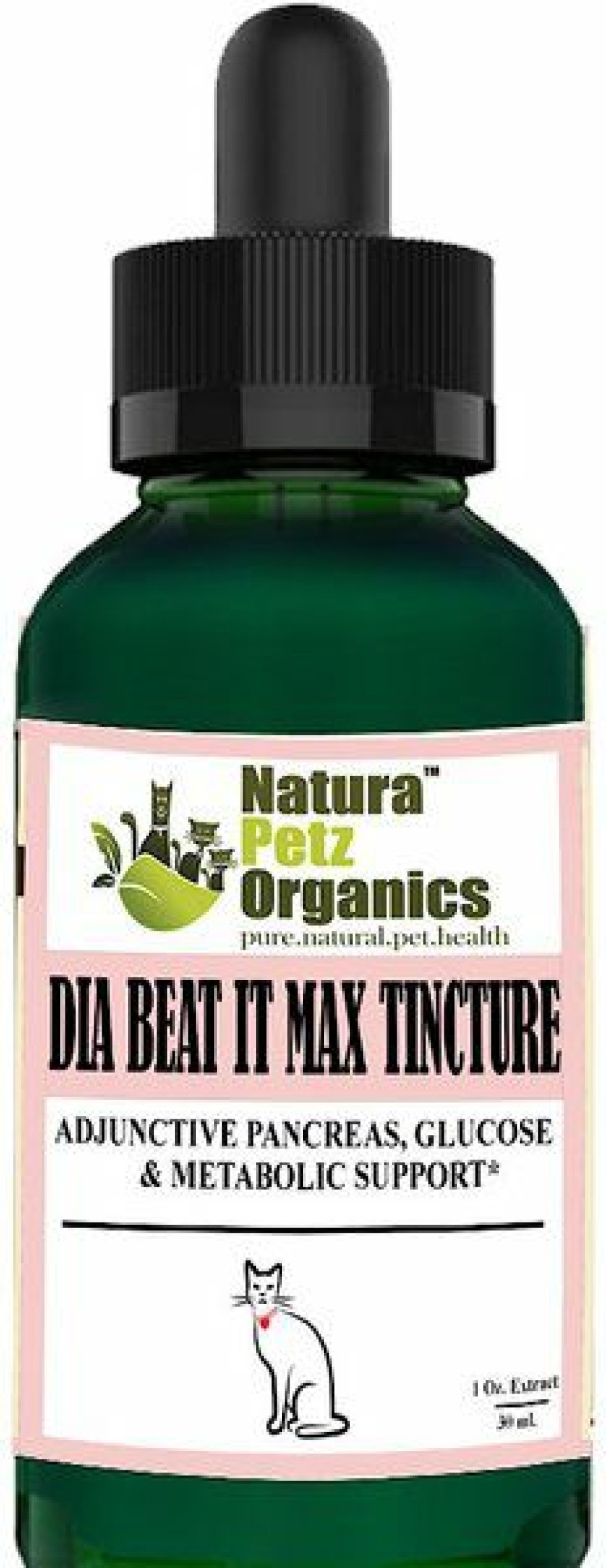 Cat Vitamins & Supplements * | Shop Natura Petz Organics Dia-Beat-It Max Tincture Extract* Adjunctive Pancreas, Blood Glucose & Metabolic Support* Cat Supplement, 3-Oz Bottle