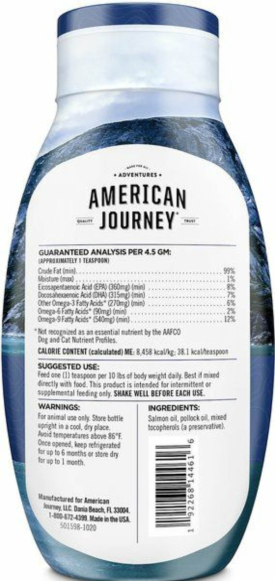 Cat Vitamins & Supplements * | Outlet American Journey Wild Alaskan Salmon Oil Formula Liquid Supplement For Cats & Dogs