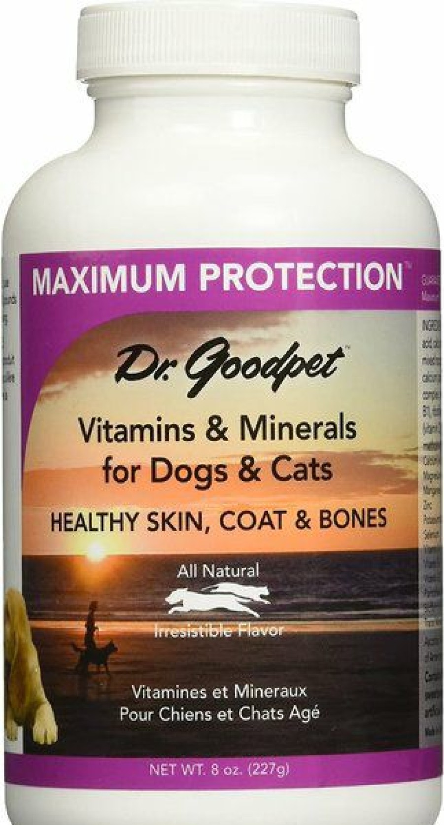 Cat Vitamins & Supplements * | Outlet Dr. Goodpet Maximum Protection Vitamins & Minerals Healthy Skin, Coat & Bones Dog & Cat Supplement, 8-Oz Jar