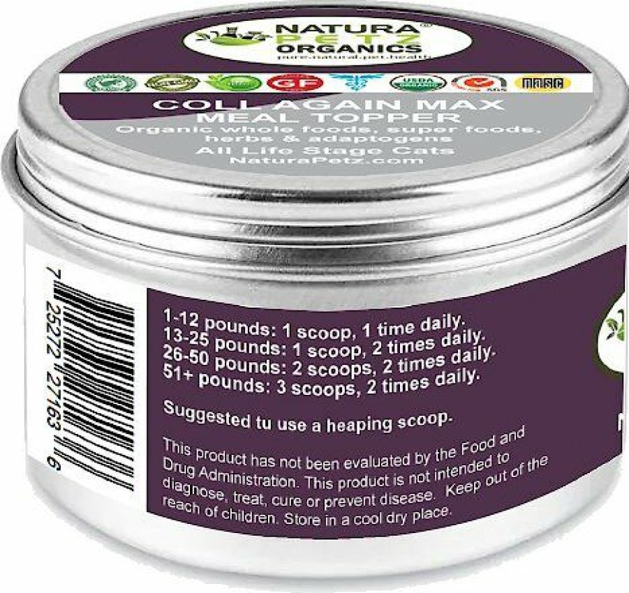 Cat Vitamins & Supplements * | Shop Natura Petz Organics Coll Again Max Collagen Peptide Support Meal Topper* Hips, Joint, Bone & Cartilage Support* Cat Supplement, 4-Oz Jar