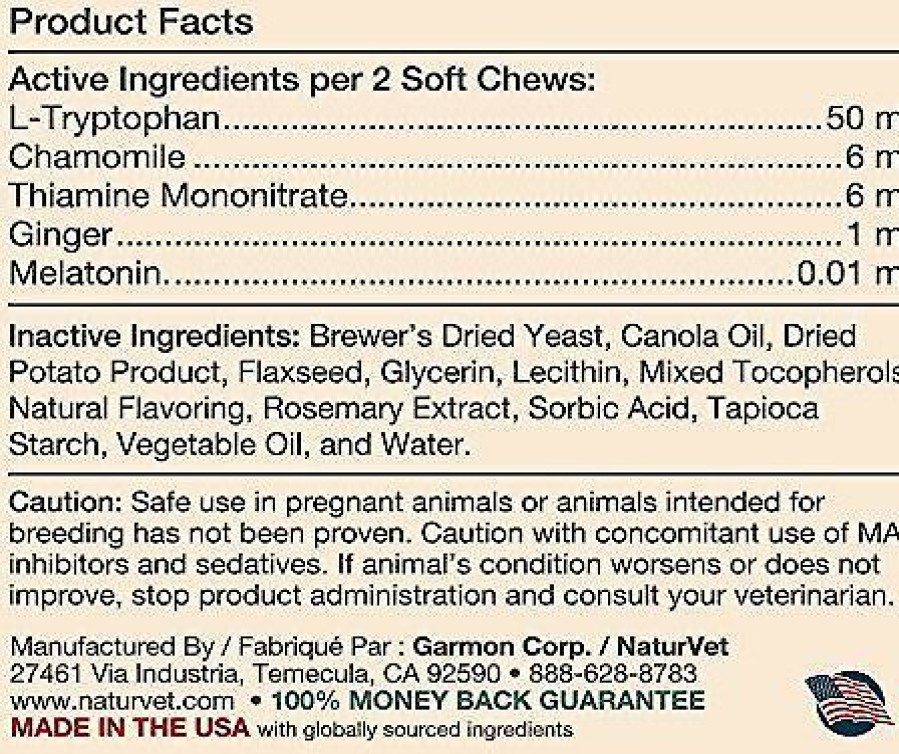 Cat Vitamins & Supplements * | Discount Naturvet Quiet Moments Soft Chews Calming Supplement For Cats