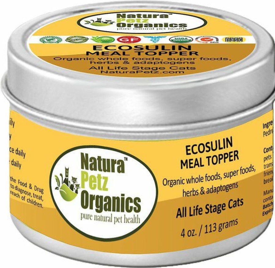 Cat Vitamins & Supplements * | New Natura Petz Organics Ecosulin Turkey Flavored Powder Hormone Supplement For Cats, 4-Oz Tin