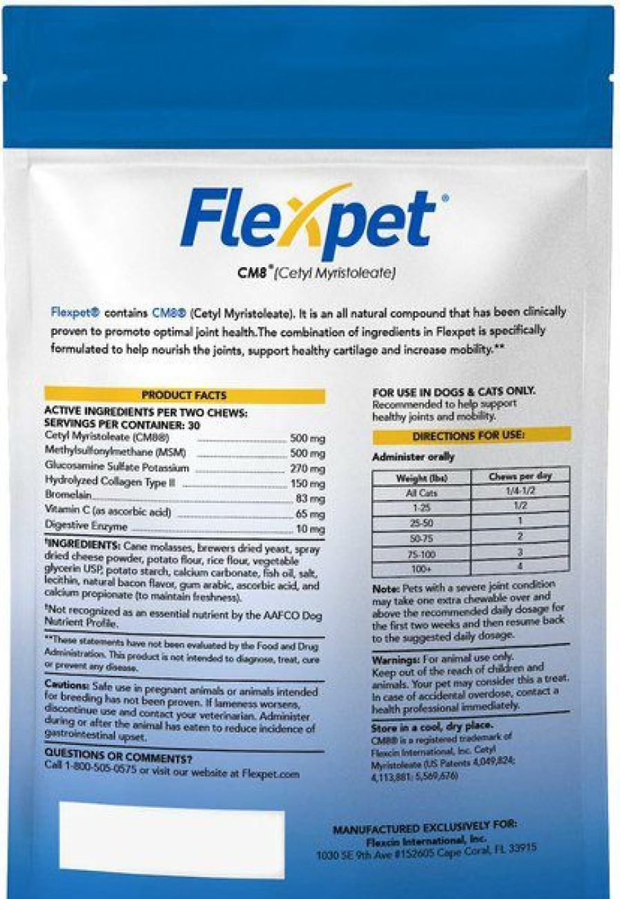 Cat Vitamins & Supplements * | New Flexpet Cm8 Maximum Strength Joint Health Dog & Cat Supplement