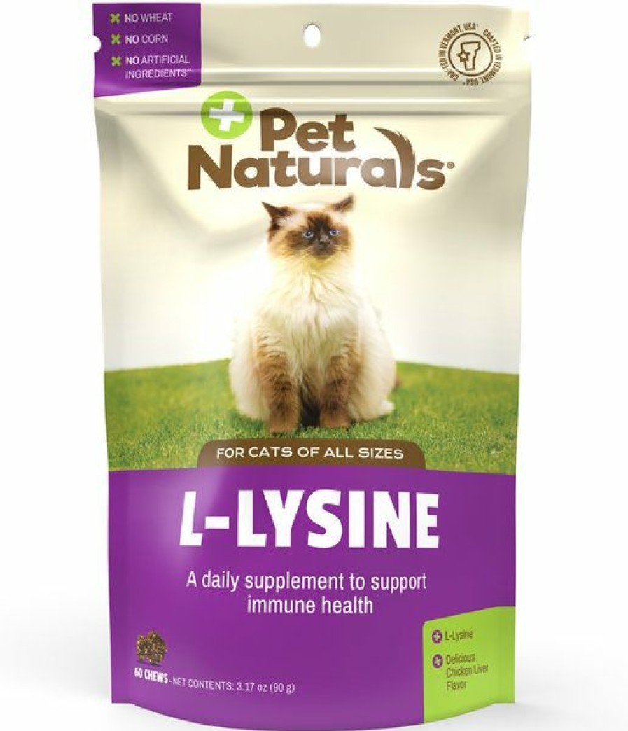 Cat Vitamins & Supplements * | Outlet Pet Naturals L-Lysine Cat Chews, 3.17-Oz, 60 Count