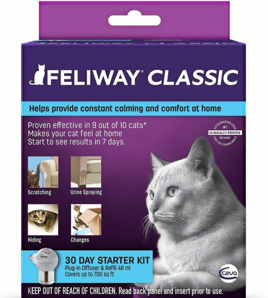 Cat Healthcare * | Discount Bundle: Feliway Classic 30 Day Starter Kit Calming Diffuser For Cats + Arm & Hammer Litter Clump & Seal Multi-Cat Scented Clumping Clay Cat Litter, 28-Lb Box