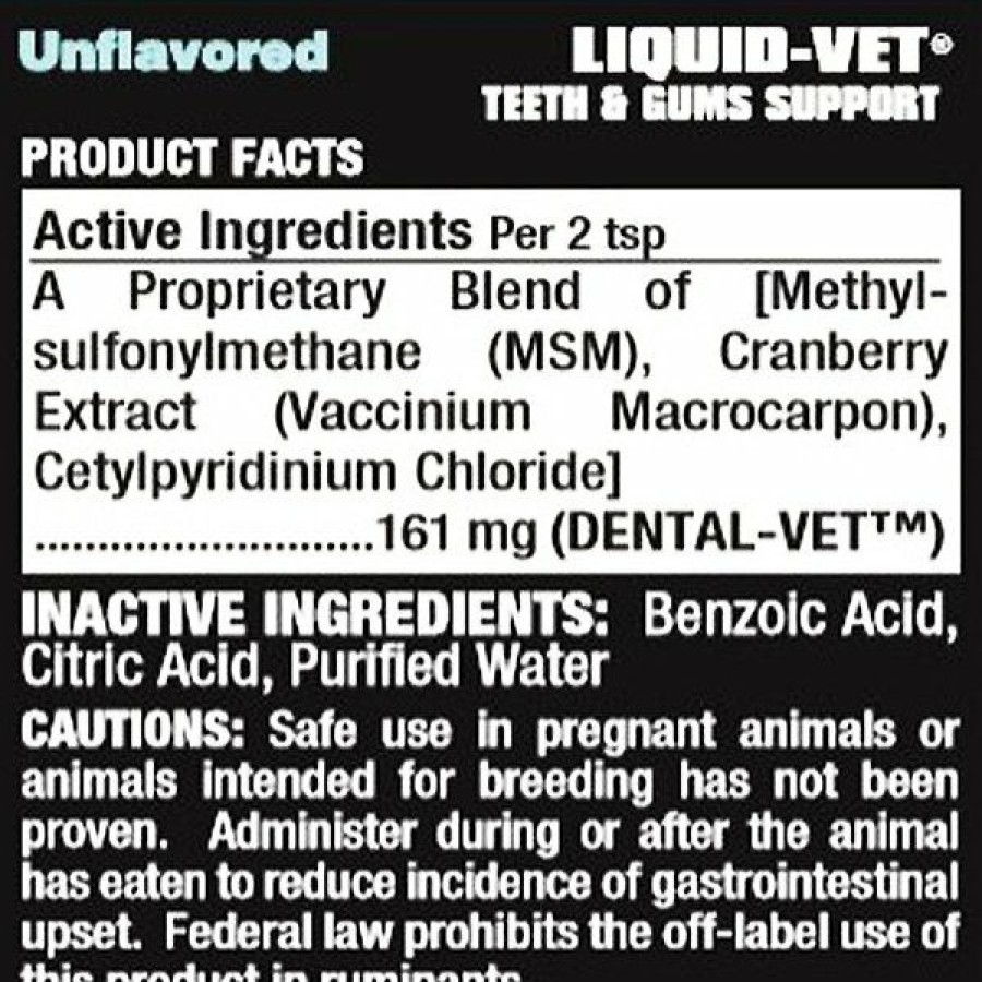 Cat Vitamins & Supplements * | New Liquid-Vet Teeth & Gums Support Allergy-Friendly Unflavored Cat Supplement, 8-Oz Bottle