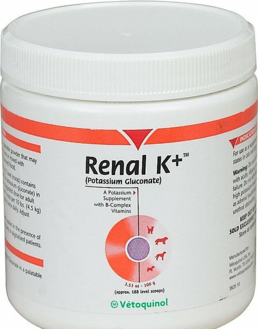 Cat Vitamins & Supplements * | Discount Vetoquinol Renal K+ Powder Kidney Supplement For Cats & Dogs, 100G Container