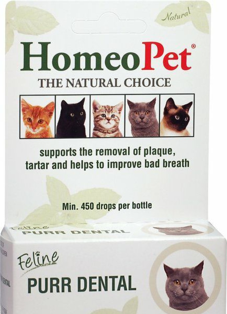 Cat Vitamins & Supplements * | New Homeopet Feline Purr Dental Cat Supplement, 15Ml Bottle