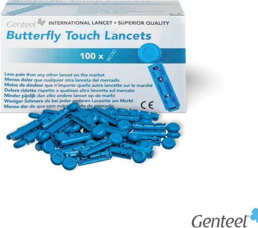 Cat Healthcare * | Store Pettest Genteel Butterfly Touch Dog & Cat Lancets, 100 Count