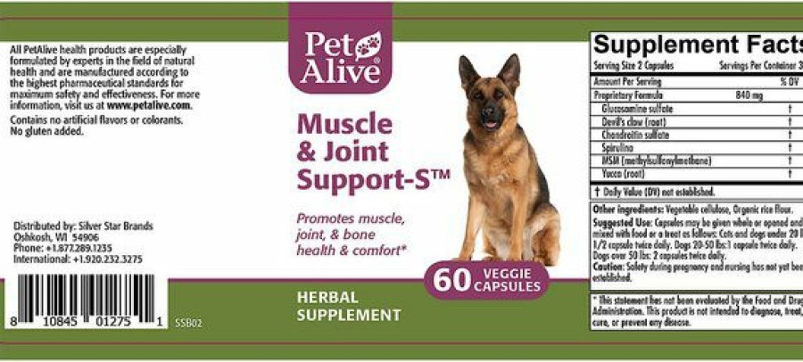 Cat Vitamins & Supplements * | Limited Edition Petalive Muscle & Joint Support-S Dog & Cat Supplement, 60 Count